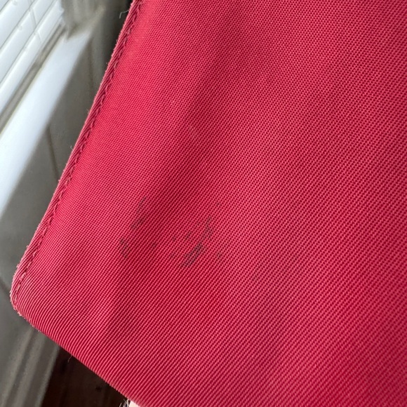 Prada Tessuto Saffiano Logo Nylon Trifold Leather Wallet Red Authentic - Picture 12 of 12